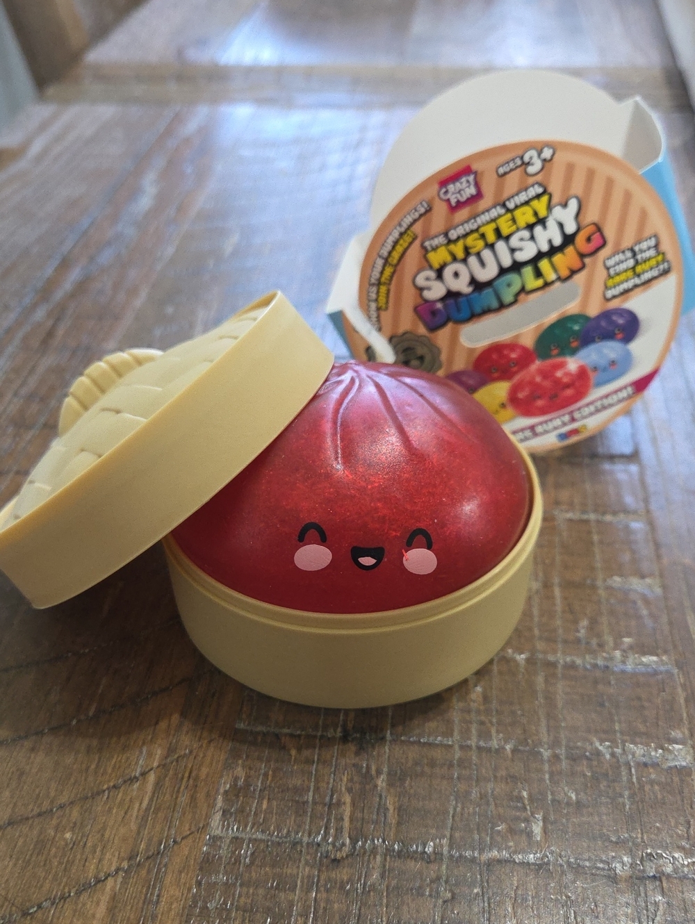 Mystery Squishy Dumpling Kids Toy - RARE Ruby Red Glitter!